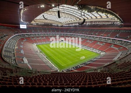 Photo non datée du stade Al Bayt, au Qatar, où se jouera certains des matchs de la coupe du monde de la FIFA, Qatar 2022. Photo de SCDL-Balkis Press/ABACAPRESS.COM Banque D'Images