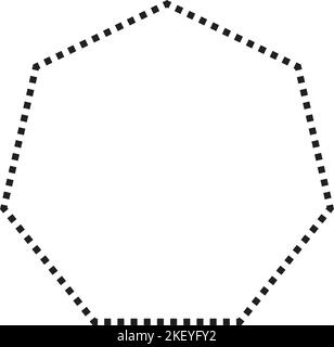 Symbole heptagon icône en forme de pointillé vecteur pour la conception graphique créative élément d'interface utilisateur dans une illustration de pictogramme Illustration de Vecteur