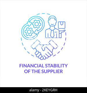 Stabilité financière de l'icône de concept de gradient bleu du fournisseur Illustration de Vecteur