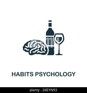 Icône Psychologie des habitudes. Icône Neuromarketing monochrome simple pour les modèles, la conception Web et les infographies Illustration de Vecteur