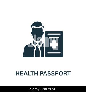 Icône Passeport santé. Monochrome simple Nouvelle icône de normalité pour modèles, web design et infographies Illustration de Vecteur