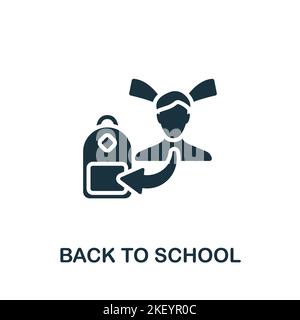 Icône Retour à l'école. Monochrome simple Nouvelle icône de normalité pour modèles, web design et infographies Illustration de Vecteur