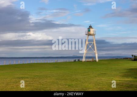 Phare de la Côte est, Silloth, Cumbria. Banque D'Images