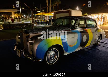 Rolls Royce Silver Cloud au port de Málaga, Espagne. Banque D'Images