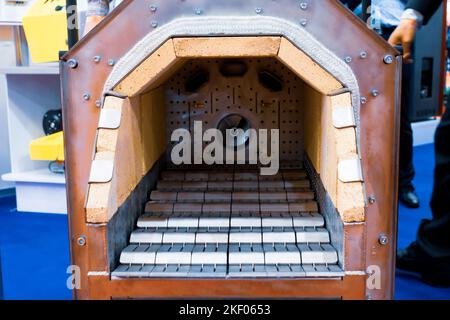 Brûleurs à granulés. Chambre de combustion du brûleur à granulés Banque D'Images