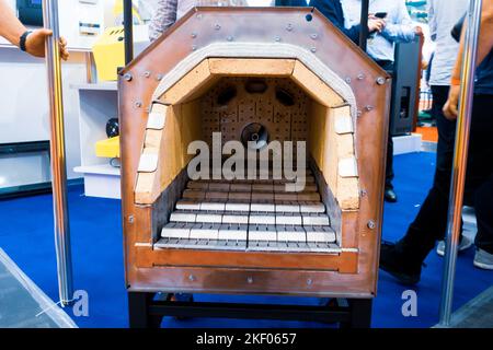 Brûleurs à granulés. Chambre de combustion du brûleur à granulés Banque D'Images