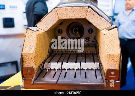 Brûleurs à granulés. Chambre de combustion du brûleur à granulés Banque D'Images