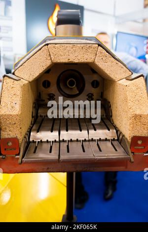 Brûleurs à granulés. Chambre de combustion du brûleur à granulés Banque D'Images