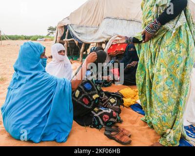 Mauritanie, autour de Chinguetti, village nomade Banque D'Images