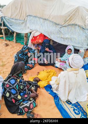 Mauritanie, autour de Chinguetti, village nomade Banque D'Images