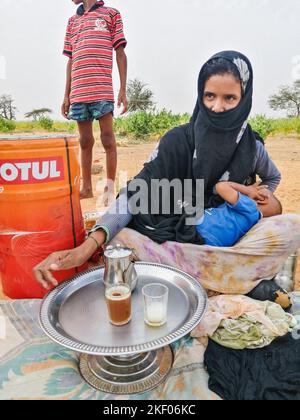 Mauritanie, autour de Chinguetti, village nomade Banque D'Images