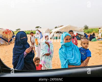 Mauritanie, autour de Chinguetti, village nomade Banque D'Images