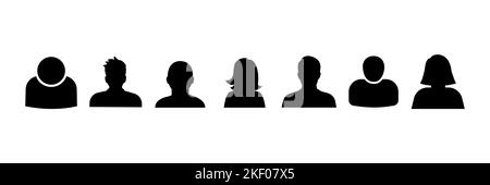 Illustration vectorielle icône utilisateur ou logo symbole de signe isolé - Collection d'icônes vectorielles de haute qualité de style noir Illustration de Vecteur