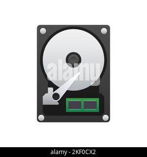 Disque dur disque dur, étiquette. Illustration du stock vectoriel. Illustration de Vecteur