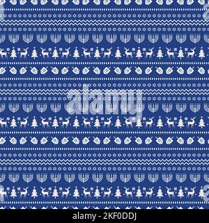 Chandail d'hiver à motif de répétition texturé bleu Vector Illustration de Vecteur