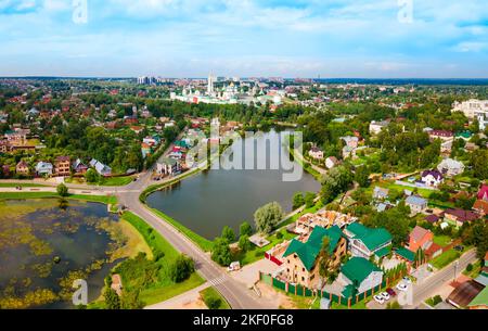 Saint-Sergius Trinity Monastère de Lavra vue panoramique aérienne dans la ville de Sergiyev Posad, anneau d'or de Russie Banque D'Images