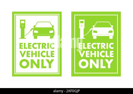 Signalisation routière pour véhicule électrique uniquement, étiquette. Illustration du stock vectoriel Illustration de Vecteur