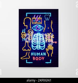 Prospectus Human Body Neon Illustration de Vecteur