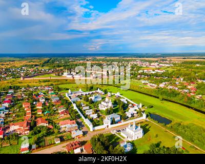 Intercession ou Monastère Pokrovsky vue panoramique aérienne dans la ville de Suzdal, anneau d'or de Russie Banque D'Images