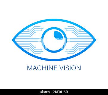 Symbole de vision de la machine, étiquette. Illustration du stock vectoriel. Illustration de Vecteur