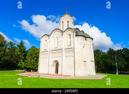 Cathédrale Saint-Demetrius dans la ville de Vladimir, anneau d'or de Russie Banque D'Images