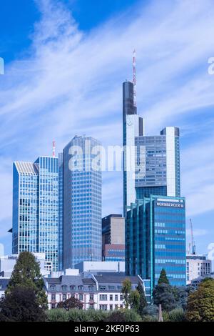 Vue sur le quartier des affaires, Francfort, Allemagne Banque D'Images