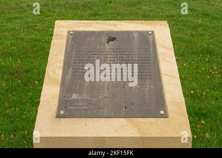 Mémorial de l'exercice Dreme commémorant 33 hommes tués sur 4 avril 1944 lorsqu'un avion de la RAF Stirling remorquant un planeur Horsa s'est écrasé, Hampshire, Angleterre, Royaume-Uni Banque D'Images