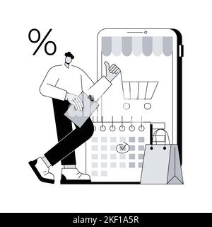 Illustration du vecteur de concept abstrait de report de paiement.Modalités de paiement net, acheter maintenant payer plus tard, département de prêt étudiant, difficultés financières, qualifier pour l'ajournement, métaphore abstraite de fourchette de pointage de crédit. Illustration de Vecteur
