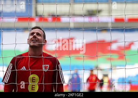 Cardiff, Royaume-Uni. 15th novembre 2022. Danny Ward, gardien de but du pays de Galles, se présente lors de l'entraînement de l'équipe de football du pays de Galles au stade de Cardiff, au pays de Galles, le mardi 15th novembre 2022. L'équipe se prépare pour la coupe du monde de la FIFA qui commence la semaine prochaine. Usage éditorial seulement, photo par Andrew Orchard/Andrew Orchard sports photographie/Alamy Live News crédit: Andrew Orchard sports photographie/Alamy Live News Banque D'Images