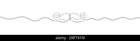 Arrière-plan linéaire de la moustache. Un dessin continu d'une moustache. Illustration vectorielle. Icône moustache isolée Illustration de Vecteur