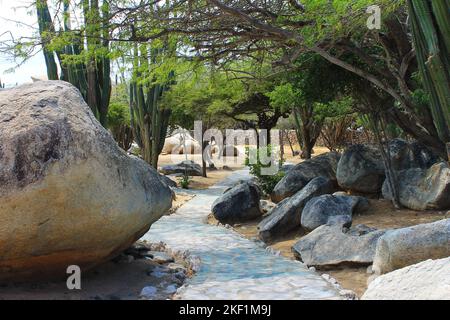 Casibari Rock formation, sur l'île d'Aruba, dans les Caraïbes Banque D'Images