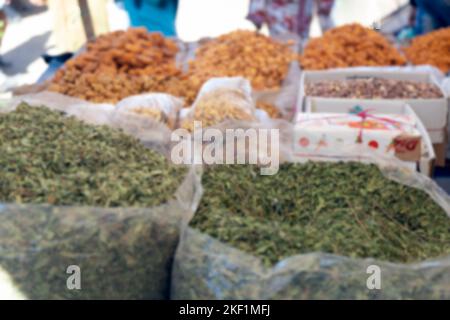 contexte abstrait défoqué d'un marché hebdomadaire berbère à amizmiz marrakech Banque D'Images