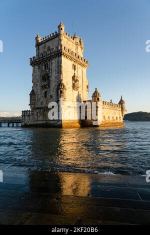 La Torre de Belém (Tour Belem) dans le quartier de Belem à Lisbonne, Portugal. Banque D'Images