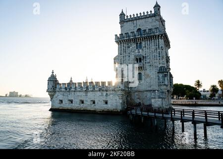 La Torre de Belém (Tour Belem) dans le quartier de Belem à Lisbonne, Portugal. Banque D'Images