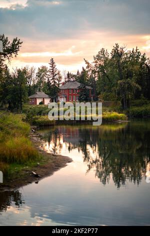 Sanctuaire d'oiseaux d'Inglewood au coucher du soleil Banque D'Images