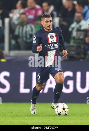 Turin, Italie, 2nd novembre 2022. Marco Verratti de PSG lors du match de la Ligue des champions de l'UEFA à l'Allianz Stadium, à Turin. Le crédit photo devrait se lire: Jonathan Moscrop / Sportimage Banque D'Images