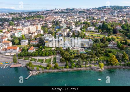 Hôtel beau-Rivage Palace, Lausanne, Suisse Banque D'Images