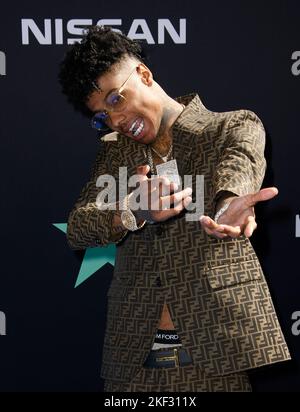 LOS ANGELES, CALIFORNIE - JUIN 23: Blueface assiste aux 2019 BET Awards sur 23 juin 2019 à Los Angeles, Californie. Photo : imageSPACE/MediaPunch Banque D'Images