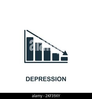Icône de dépression. Icône monochrome simple Policy pour modèles, conception Web et infographies Illustration de Vecteur