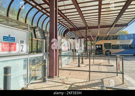 Gare routière et routière, Drummer Street, Cambridge, Angleterre. Banque D'Images
