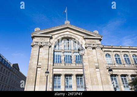 Paris, la Gare du Nord, façade de la gare dans le centre Banque D'Images