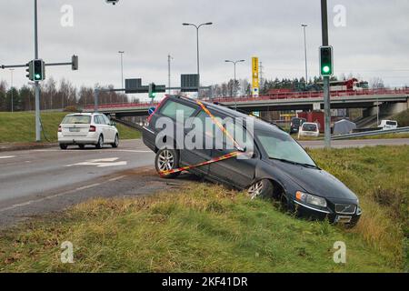 voiture après l'accident Banque D'Images