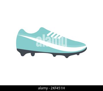 Chaussures de football. Chaussures de football ou chaussures de football sur fond blanc logo. Concept de sport, compétition, gagnant, action, mouvement, surmonter. Illustration de Vecteur