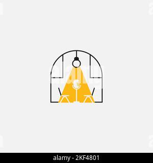 L'icône du microphone dans un podcast ou un logo de radio de style plat tendance. Illustration vectorielle EPS.8 EPS.10 Illustration de Vecteur