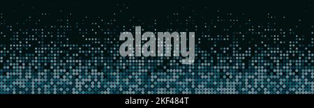 Arrière-plan moderne panoramique horizontal à pois turquoise. Points dans le motif de matrice décolorée. Arrière-plan sombre avec motif à pois coloré. Verticale Illustration de Vecteur