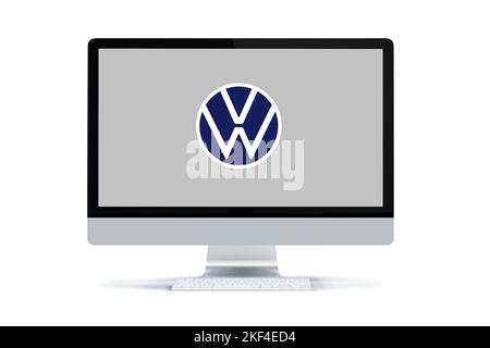 DAS neue logo der Firma VW dans Wolfsburg, Volkswagen agenwerk, automobile, nur zur redaktionellen Veröffentlicked! Banque D'Images