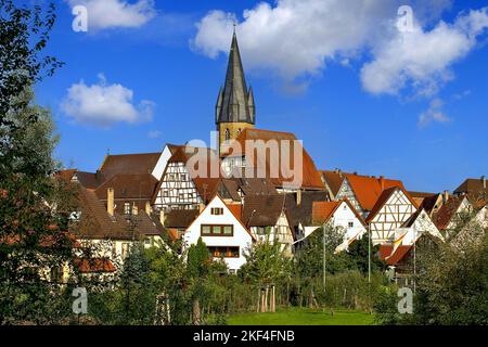 Blick über die historische Altstadt von Eppingen in Baden-Württemberg, Banque D'Images
