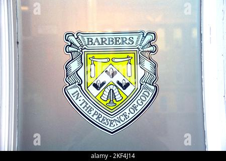 Commerce hall Glasgow gros plan des armoiries pour les barbiers de guilde Banque D'Images