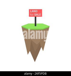 Icône vecteur terrain à vendre. Cette parcelle de terrain pour la propriété, la vente, le développement, le loyer, l'achat. Et l'investissement à la croissance, au profit, à la richesse et à la valeur Illustration de Vecteur