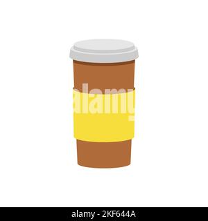 Icône de tasse à café en papier. Cafe concept, dessin animé de Sickle Vector Icon for Web Design isolé sur fond blanc - Vector. Illustration vectorielle Illustration de Vecteur